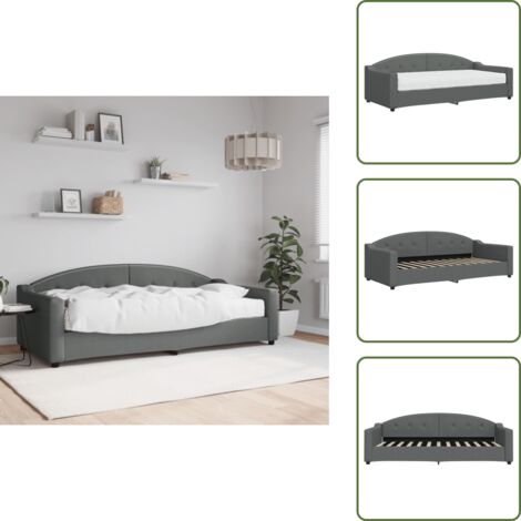 Divano letto 2 in 1 - vidaXL Divano Letto con Materasso Grigio Scuro 90x200 cm in Tessuto - Letto con materasso