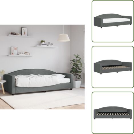 Divano letto 2 in 1 - vidaXL Divano Letto con Materasso Grigio Scuro 90x200 cm in Tessuto - Letto con materasso
