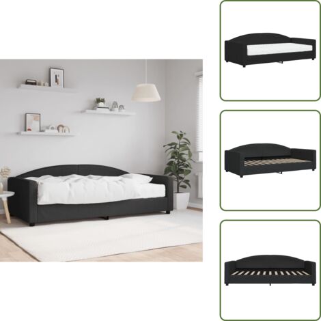 Divano letto 2 in 1 - vidaXL Divano Letto con Materasso Nero 100x200 cm in Tessuto - Letto con materasso