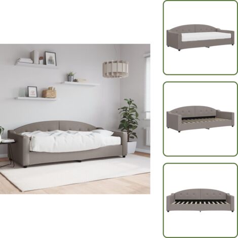 Divano letto 2 in 1 - vidaXL Divano Letto con Materasso Tortora 90x200 cm in Tessuto - Letto con materasso