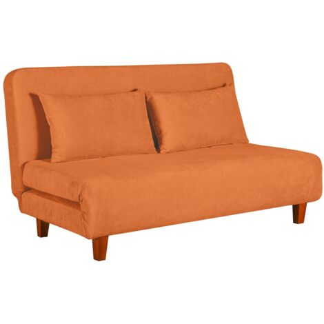 Divano Letto 2 Posti 146x91x82 cm in Tessuto Arancione
