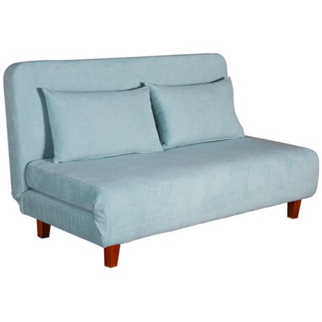 Divano Letto 2 Posti 146x91x82 cm in Tessuto Verde Acqua