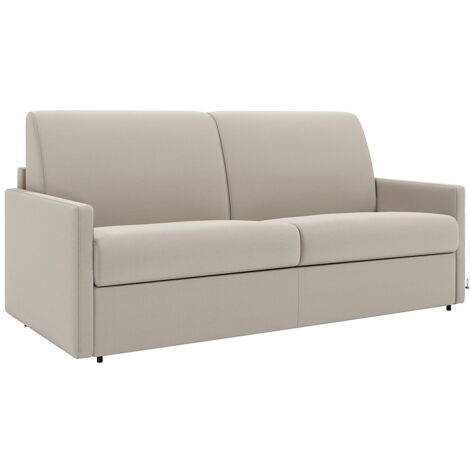 Divano letto 2 posti express Larghezza Materasso 120 cm Spessore 14 cm in Tessuto Panna - - CALIFE