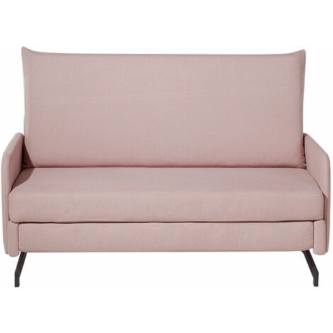 Divano letto 2 posti in tessuto rosa BELFAST 