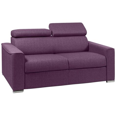 Divano letto 2 posti ribalta memory foam - Posto letto:120cm Materasso:18cm Tessuto Viola - VIZIR