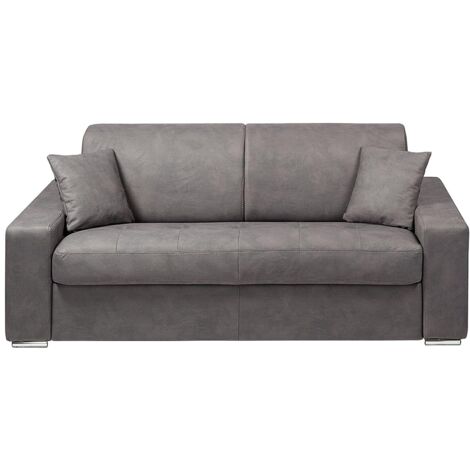 Divano letto 3 posti a ribalta in Tessuto Grigio - Larghezza Materasso 140 cm memory foam - Spessore 22 cm - EMIR