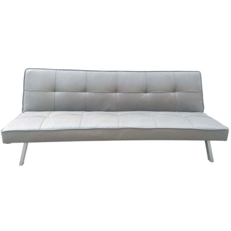 divano letto 3 posti "clarelle" in tessuto grigio, 178x71x81 cm