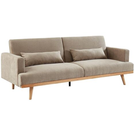 Divano letto 3 posti clic clac in Tessuto Beige - ESME