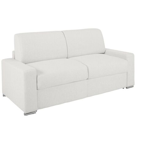 Divano letto 4 posti a ribalta in similpelle Bianco - Larghezza Materasso 160 cm - Spessore 18 cm - CALITO