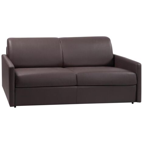 Divano letto 4 posti a ribalta in similpelle Marrone - Larghezza Materasso 160 cm - Spessore da 22 cm - CALIFE