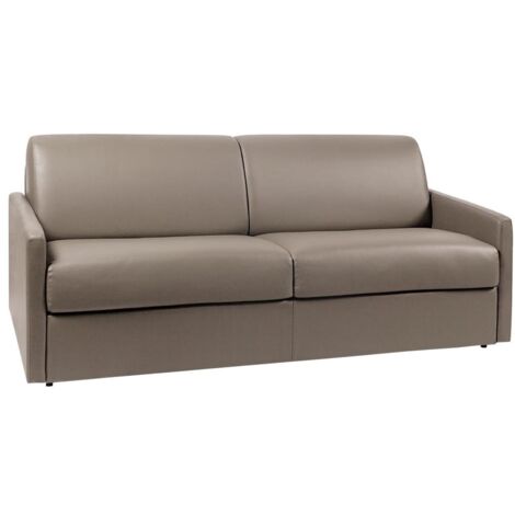 Divano letto 4 posti a ribalta in similpelle Tortora - Larghezza Materasso 160 cm - Spessore da 22 cm - CALIFE