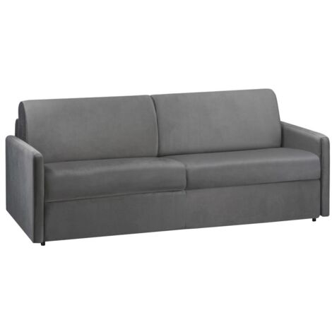 Divano letto 4 posti a ribalta in velluto Antracite - Larghezza Materasso 160 cm - Spessore 22 cm - CALIFE
