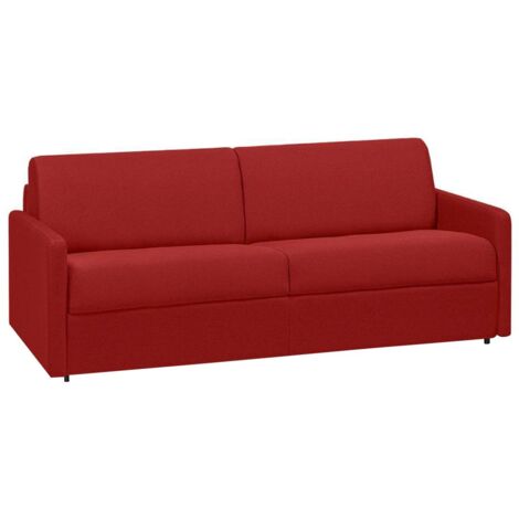 Divano letto 4 posti a ribalta Larghezza Materasso 160 cm Spessore 22 cm in Tessuto Rosso - CALIFE
