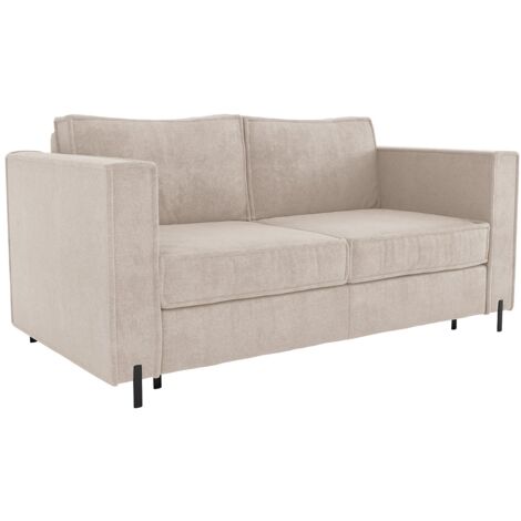 Divano letto 4 posti a ribalta Posto letto 160 cm Materasso 14 cm in Tessuto testurizzato Beige - ELORYA