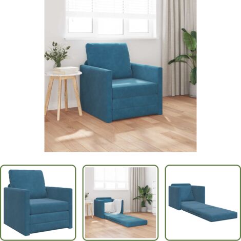 Divano letto 60 cm - Divano letto 60cm Blu Velluto