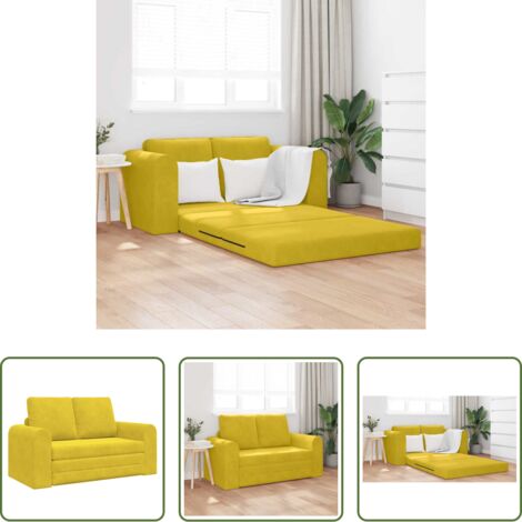 Divano letto 60 cm -  Divano letto 60cm Giallo Velluto