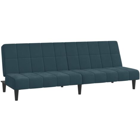 Divano Letto a 2 Posti Blu in Velluto vidaXL 107057