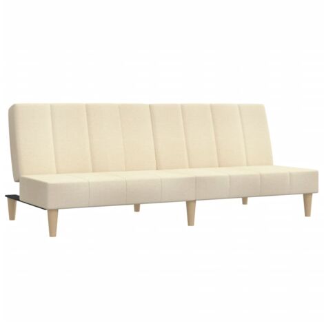 Divano Letto a 2 Posti Crema in Tessuto vidaXL 664548