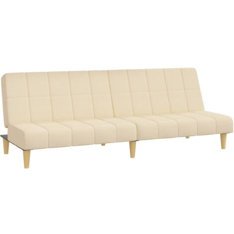 Divano Letto a 2 Posti Crema in Tessuto vidaXL 919691