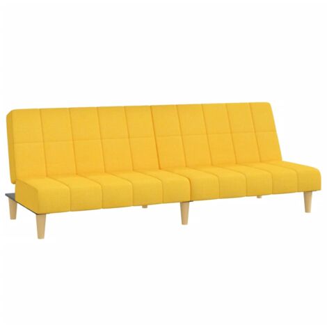 Divano letto 2 posti 133x80 cm in tessuto giallo ocra con