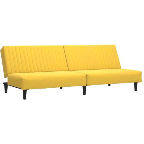 Divano Letto a 2 Posti Giallo in Velluto vidaXL 157558