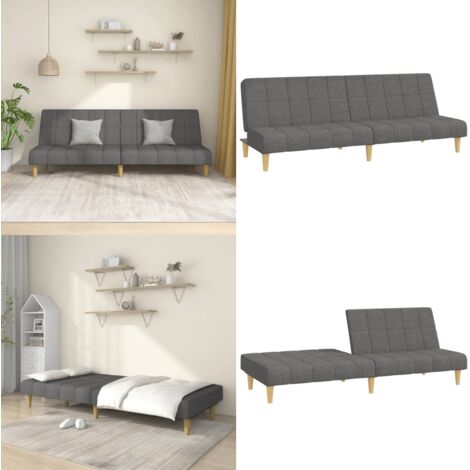 Divano Letto a 2 Posti Grigio Chiaro in Tessuto - Letto a 2 posti - Divano letto 2 in 1