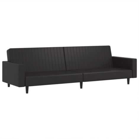 Divano Letto a 2 Posti Nero in Similpelle vidaXL 350293