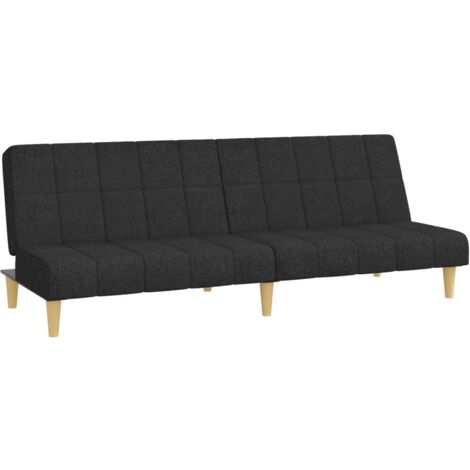Divano Letto a 2 Posti Nero in Tessuto vidaXL 682812