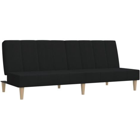 Divano Letto a 2 Posti Nero in Tessuto vidaXL 954845