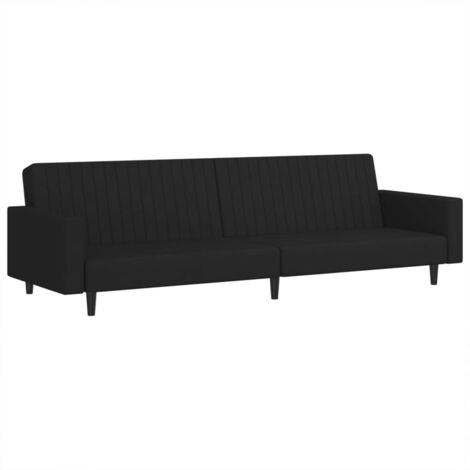 Divano Letto a 2 Posti Nero in Velluto vidaXL 716972