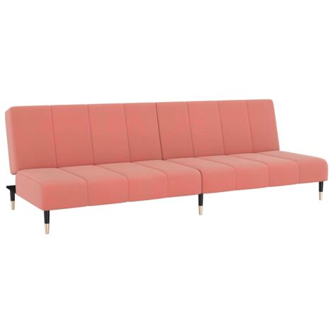 Divano Letto a 2 Posti Rosa in Velluto vidaXL 206404