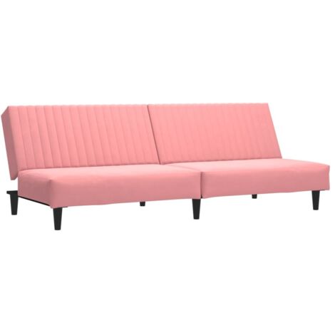Divano Letto a 2 Posti Rosa in Velluto vidaXL 826584