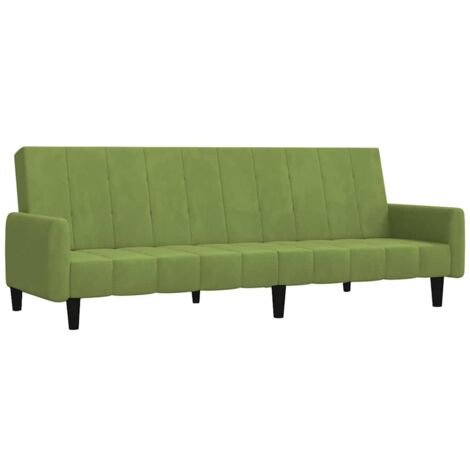 Divano Letto a 2 Posti Verde Chiaro in Velluto vidaXL