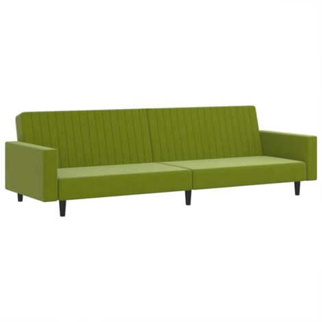 Divano Letto a 2 Posti Verde Chiaro in Velluto vidaXL