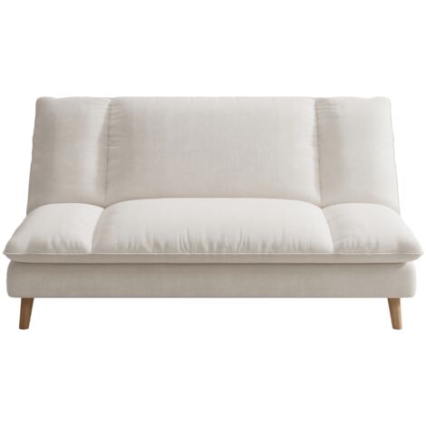 Divano letto a 3 posti in tessuto beige VASCO