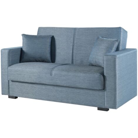 BELLAHOME divano letto "afrodite" 2 posti grigio-blu 155x80x87 cm