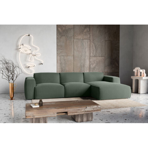Divano letto angolare destro con vano contenitore Hudson in verde bottiglia del produttore - VINOTTI