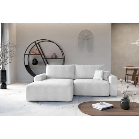 Divano letto angolare sinistro con vano contenitore Soho in bianco del produttore - VINOTTI