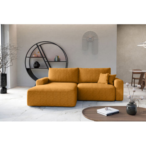 Divano letto angolare sinistro con vano contenitore Soho in senape del produttore - VINOTTI