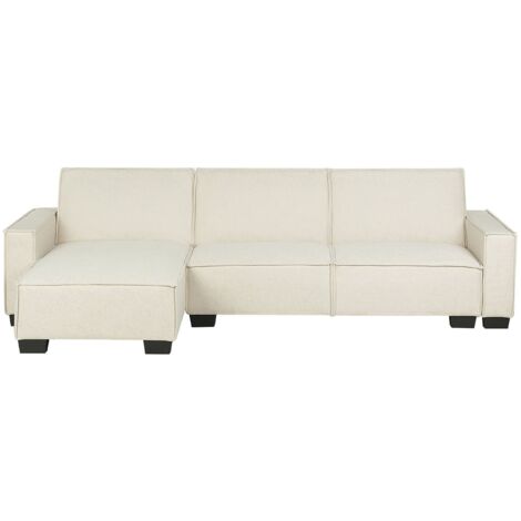 Beliani Divano Letto Angolare In Tessuto | Versione Destra Marrone Scuro, Dimensioni 269x164x84 Cm, Con Chaise Longue - 4