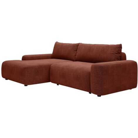 Divano letto angolo a sinistra in Tessuto testurizzato Terracotta - DAVISO