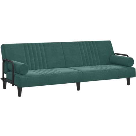 Divano letto con braccioli velluto verde scuro 020019839