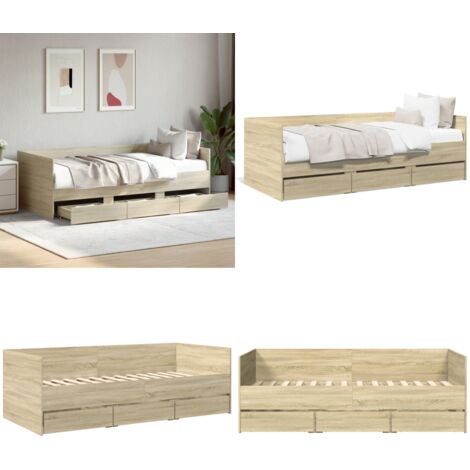 Divano Letto con Cassetti senza Materasso 90x190 cm - Letto da giorno - Letto con cassetti
