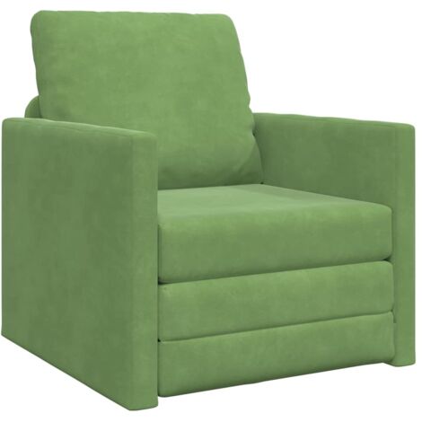 Divano Letto con cuscino Verde chiaro 74 x 77 x 81 cm Velluto vidaXL