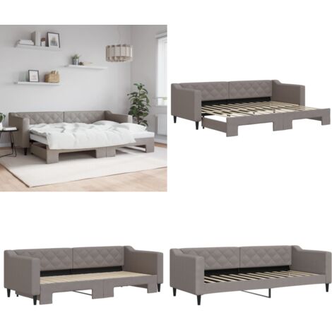 Divano Letto con Letto Estraibile Tortora 80x200 cm Tessuto - Letto estraibile - Divano letto 2 in 1