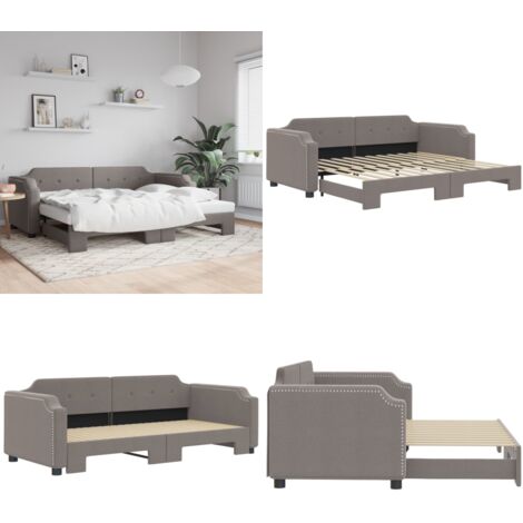Divano Letto con Letto Estraibile Tortora 80x200 cm Tessuto - Letto estraibile - Letto da giorno