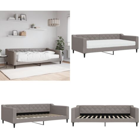Divano Letto con Materasso Tortora 100x200 cm in Tessuto - Materasso in schiuma - Letto da giorno
