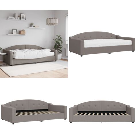 Divano Letto con Materasso Tortora 100x200 cm in Tessuto - Materasso in schiuma - Letto da giorno