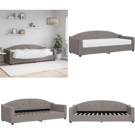 Divano Letto con Materasso Tortora 80x200 cm in Tessuto - Materasso in schiuma - Letto da giorno