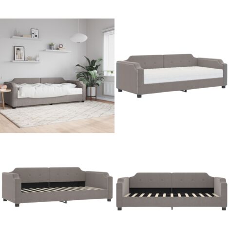 Divano Letto con Materasso Tortora 90x200 cm in Tessuto - Materasso in schiuma - Letto da giorno